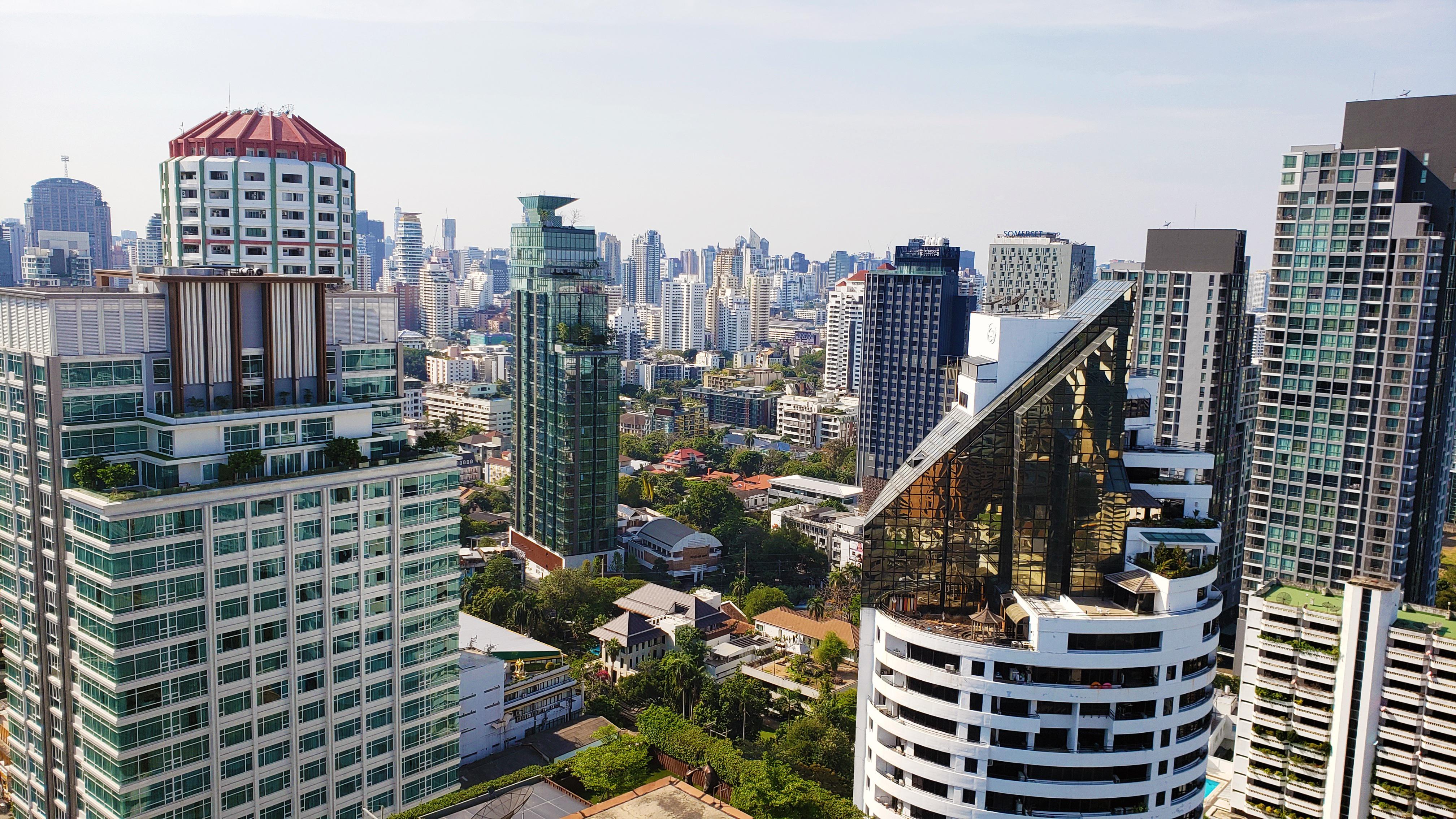 Thonglor skyscrapers and greenery