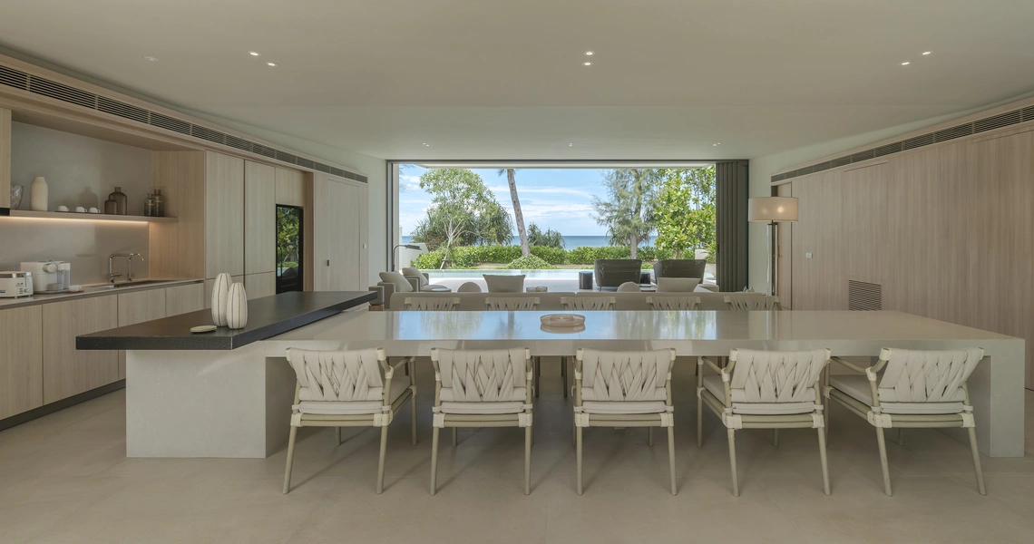 Veyla Natai beachfront villas living room beach view