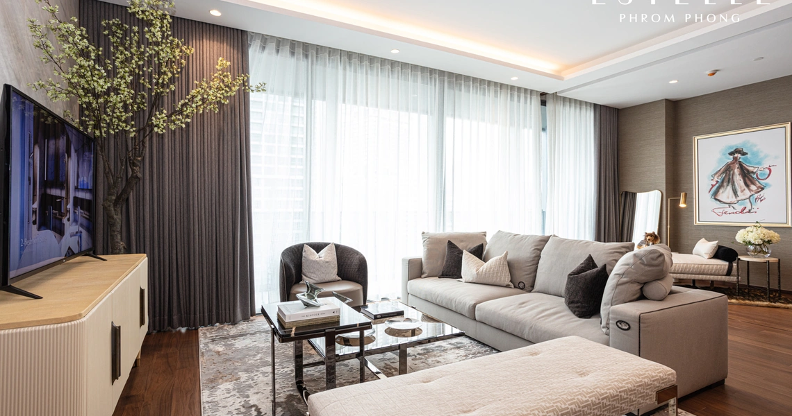 The Estelle Phrom Phong Luxury Bangkok Condo - Living room