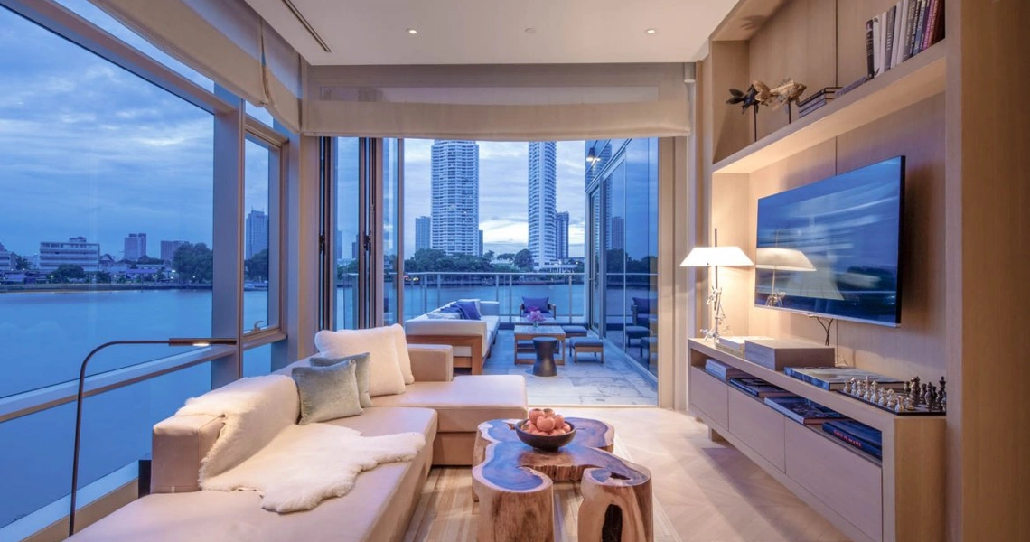 Four Seasons Private Residences Bangkok - Family Room with River View