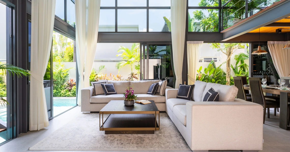 Riverhouse Phuket villas greenery - Living area