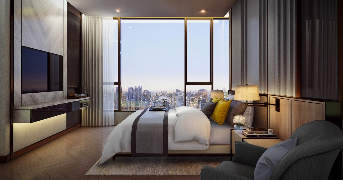 Mulberry Grove Sukhumvit Luxury Condo 2 Bed Master Bedroom