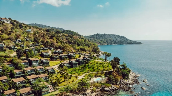 Sea view villa development on a hillside