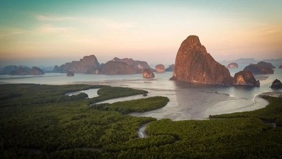 Sea and islands as seen from Samet Nangshe viewpoint