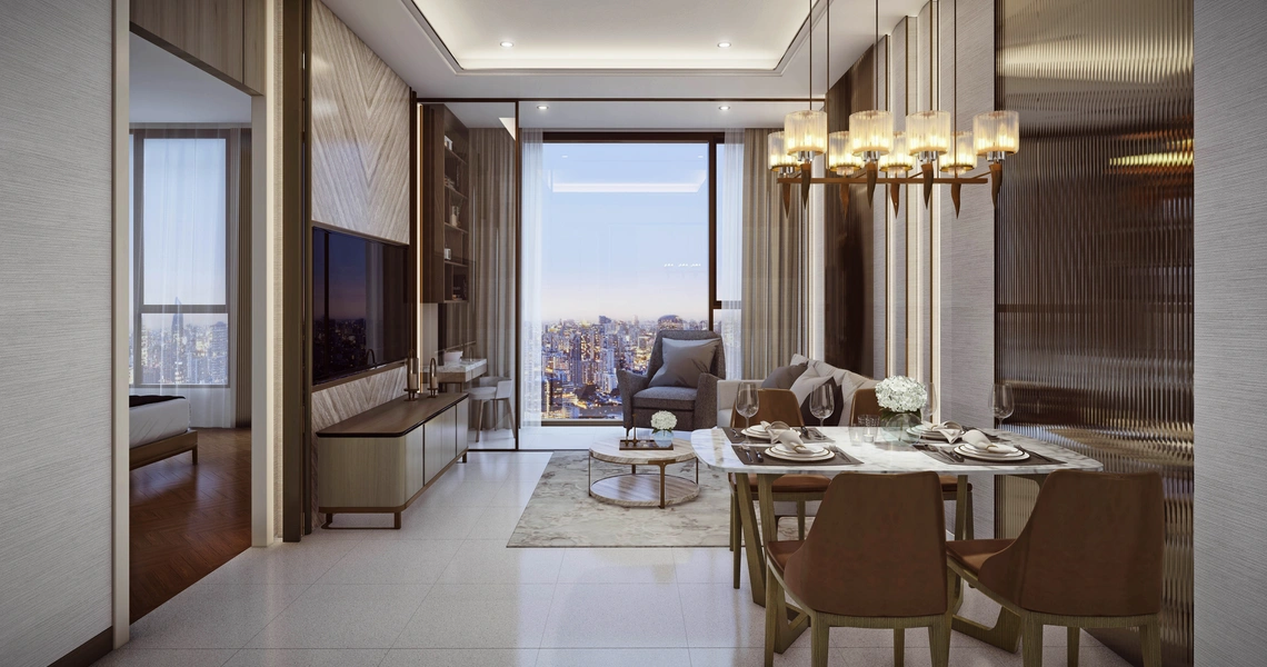 Mulberry Grove Sukhumvit Luxury Condo Living Room