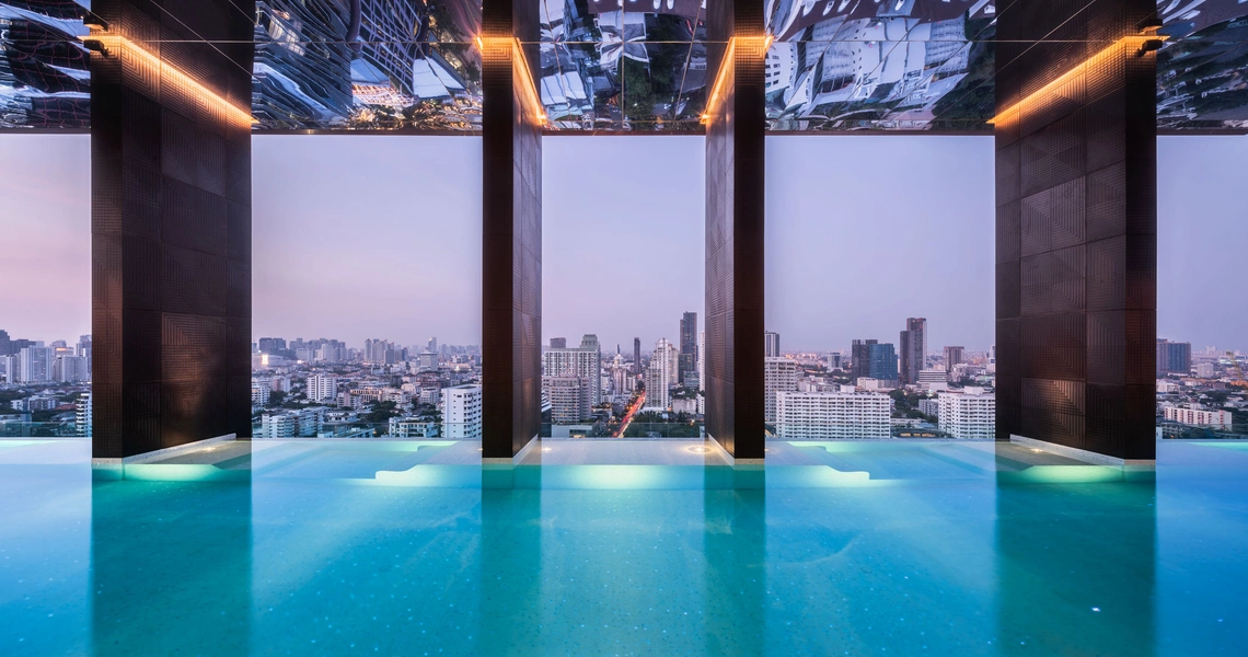 Khun by Yoo luxury condo in Bangkok swimming pool