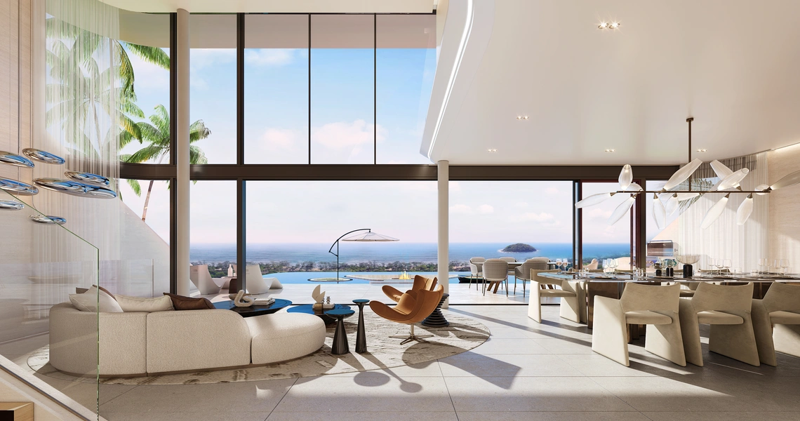 Aurora Kata Top Sea View Villa living room