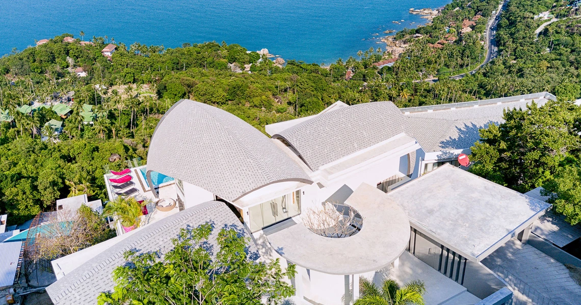 Luxury villas on Samui Sky Dream Villa drone view