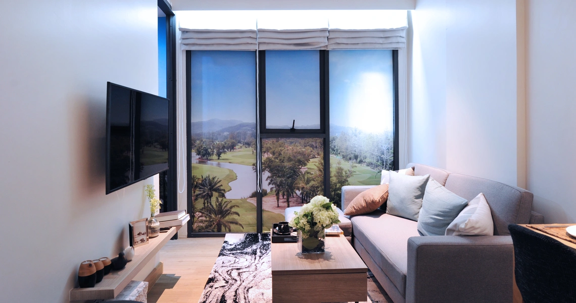 Skypark Celeste living room with view