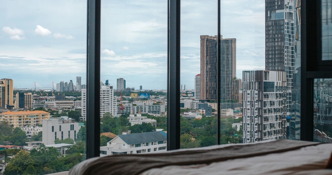Hyde Heritage Thonglor Bangkok luxury condo - view from a condo