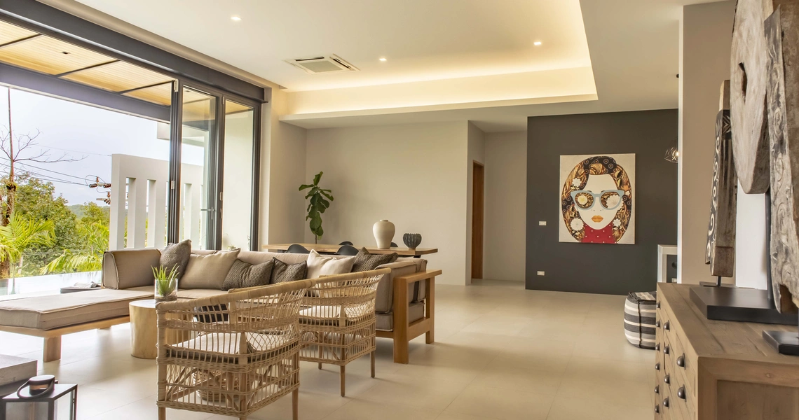 Luxury villas on Phuket Manick Hillside living room