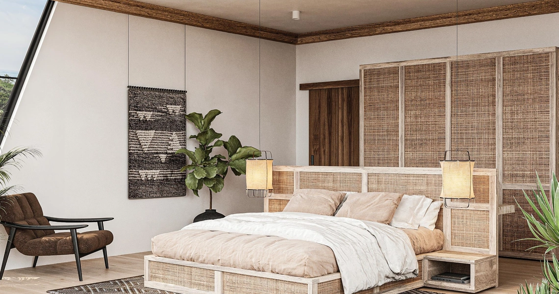 Chandra Samui designer villas - upstairs bedroom