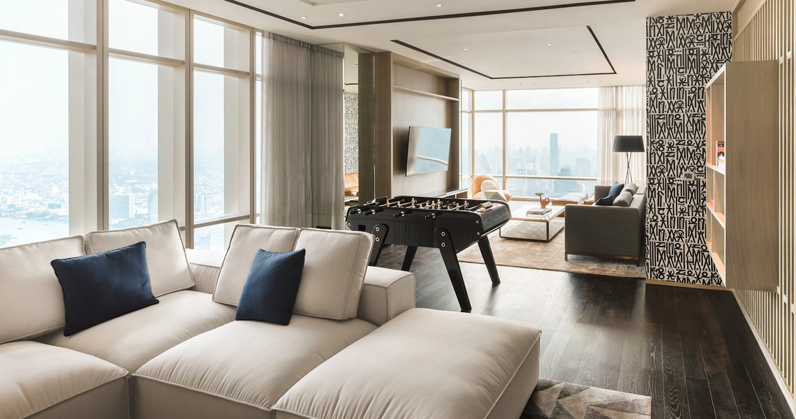 Four Seasons Private Residences Bangkok - Living Room and Foosball Table
