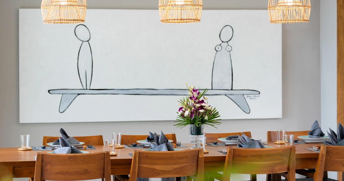 Luxury villas on Samui 5 Bedroom Beachfront Villas in Baan Talay dining area