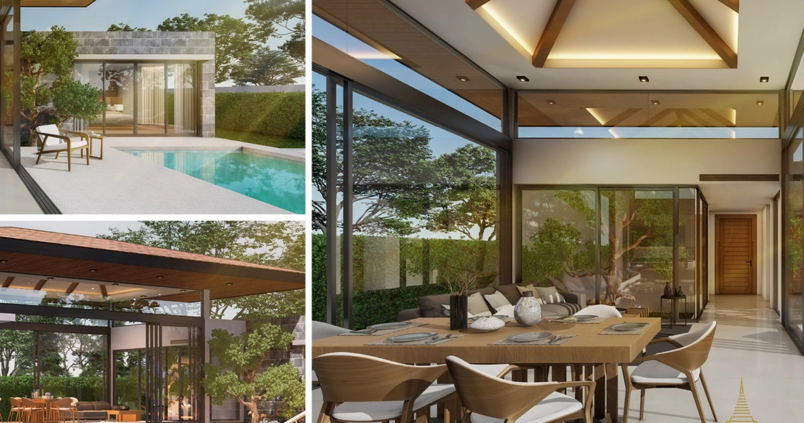 Botanica Pru Jampa - Living area and swimming pool