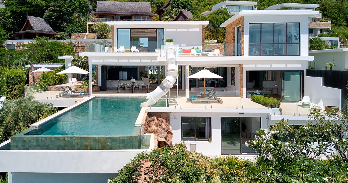 Luxury villas on Samui Villa Turquoise drone view
