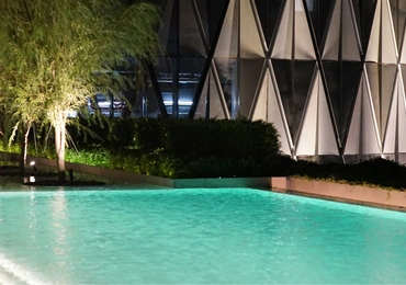 Banyan Tree Riverside Residences Bangkok pool at night