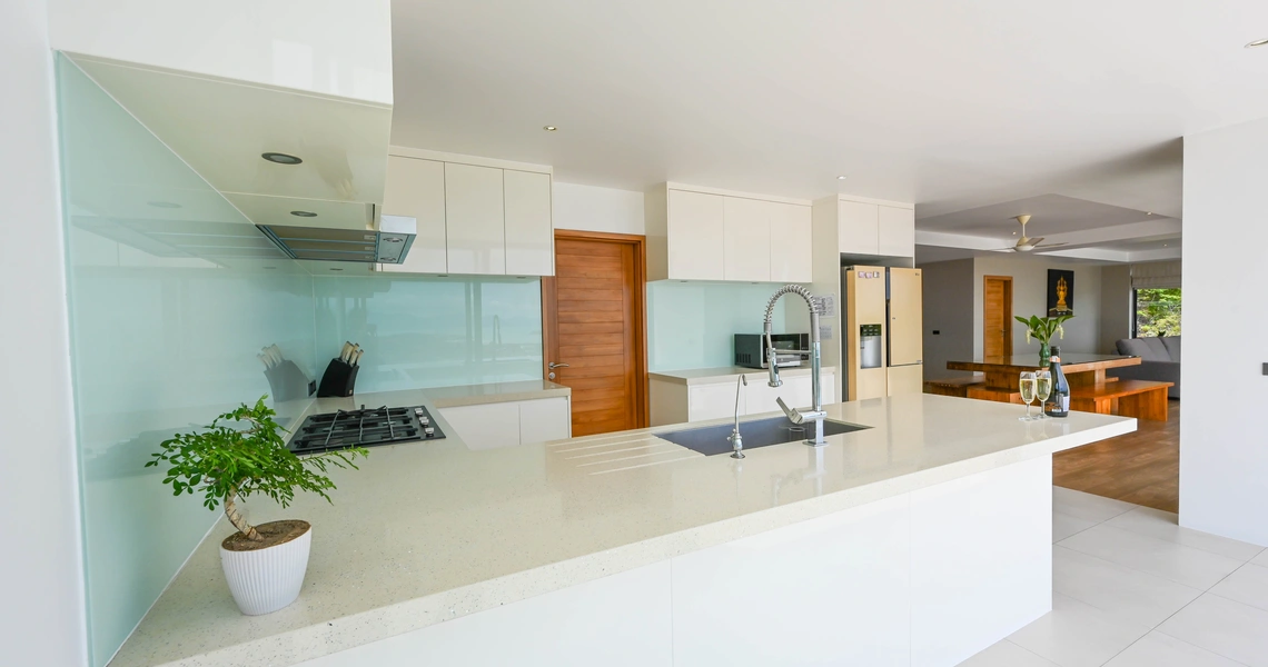 Luxury villas on Samui Villa Kelly 6 Bedroom Seaview Pool Villa kitchen area