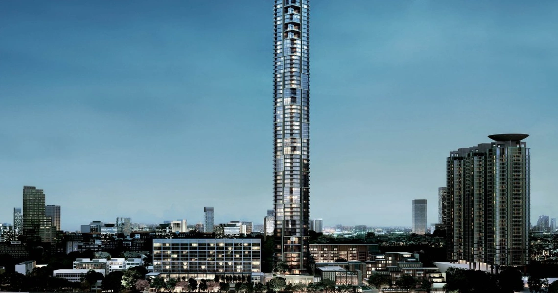 Four Seasons Private Residences Bangkok - front view of the tower