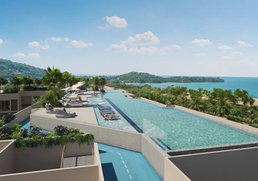 Condominium on Phuket Laguna Beachside rooftop swimming pool