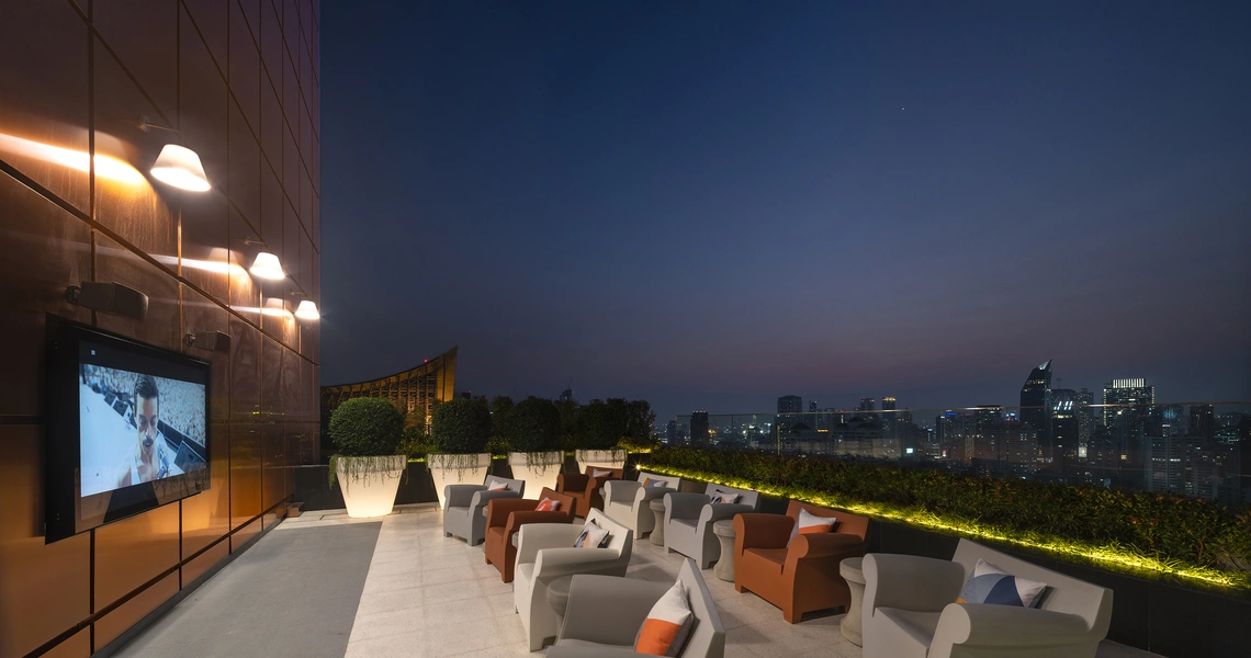 Khun by Yoo luxury condo in Bangkok roof cinema