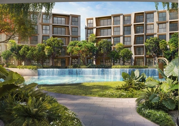 Rhea by Sansiri resort condo - swimming pool viewed from the building