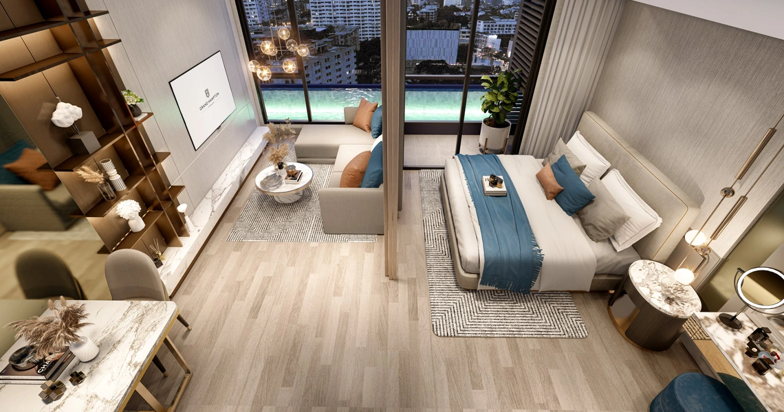 Grand Hampton Origin Bedroom and Living Room