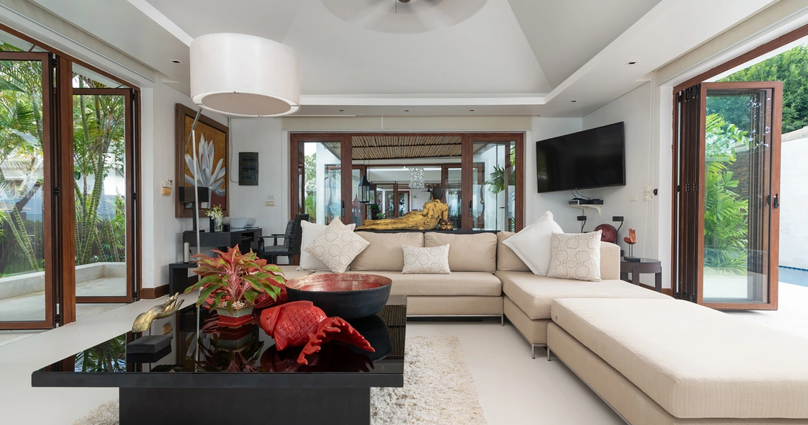 Samui Beachfront Villa Chi - living room