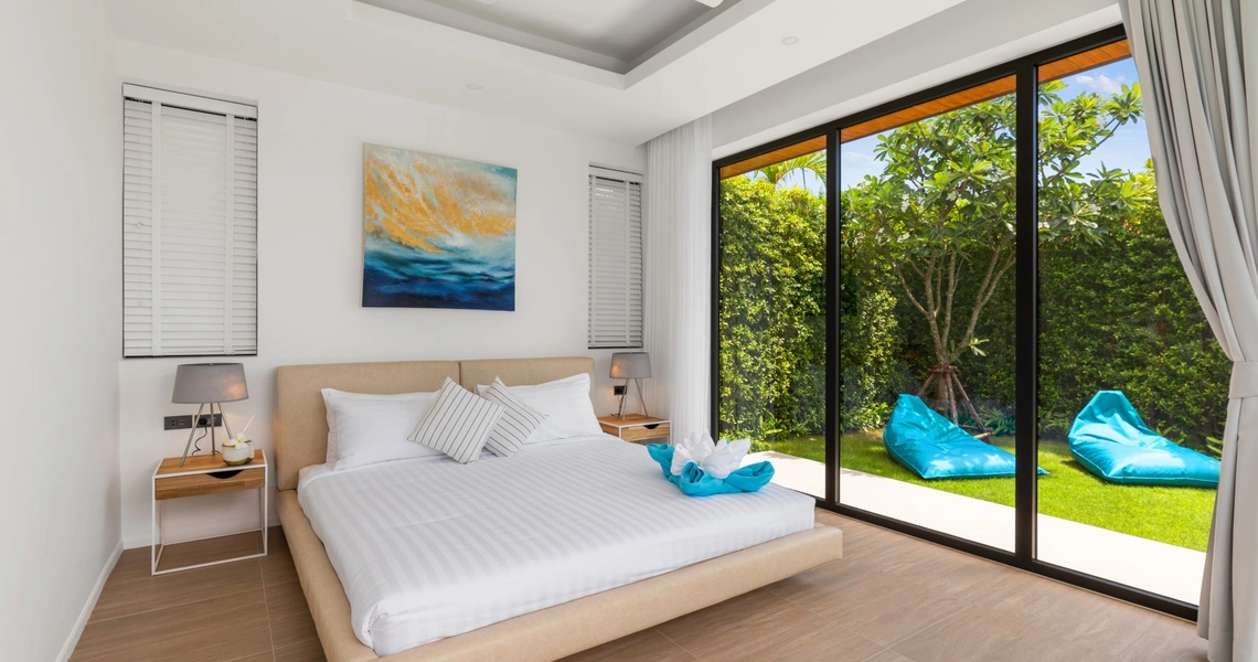 Villa Blue Horizon on koh Samui - Bedroom garden view
