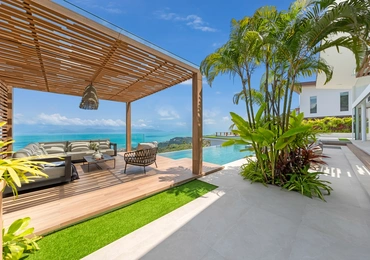 Pacific Palisade Samui luxury villa - pergola and sea view