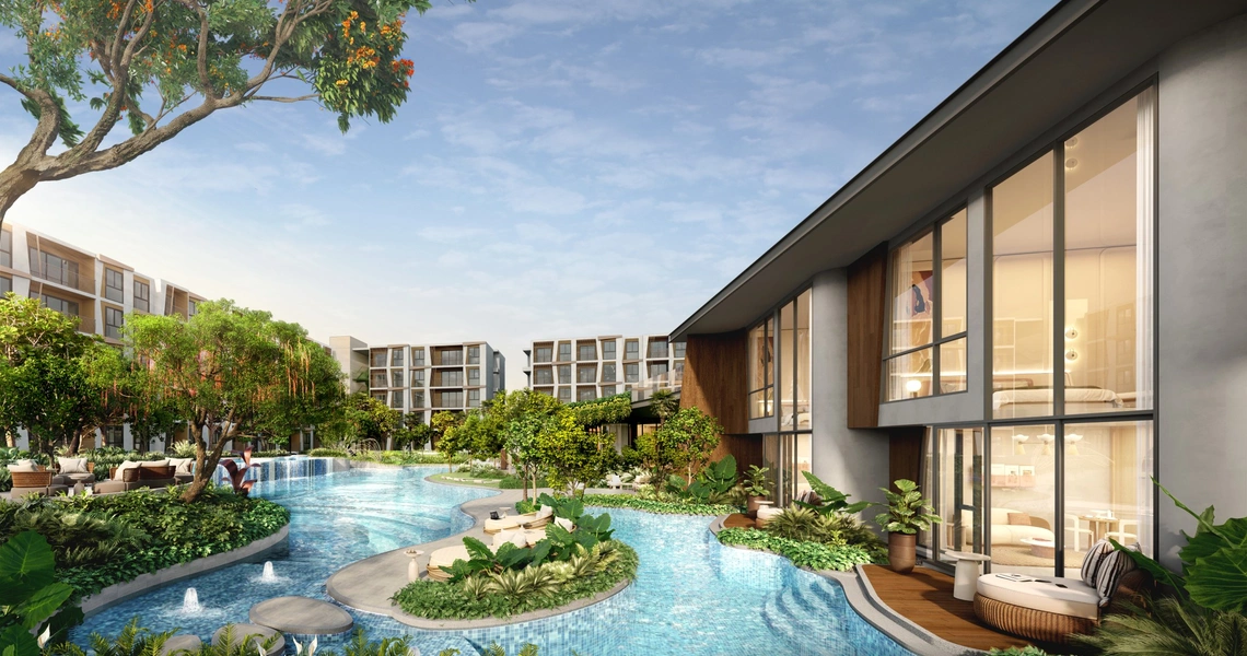 Rhea by Sansiri resort condo - swimming pool and water features