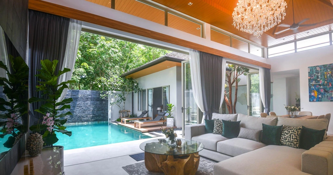 Wilawan Villas - pool from Living room