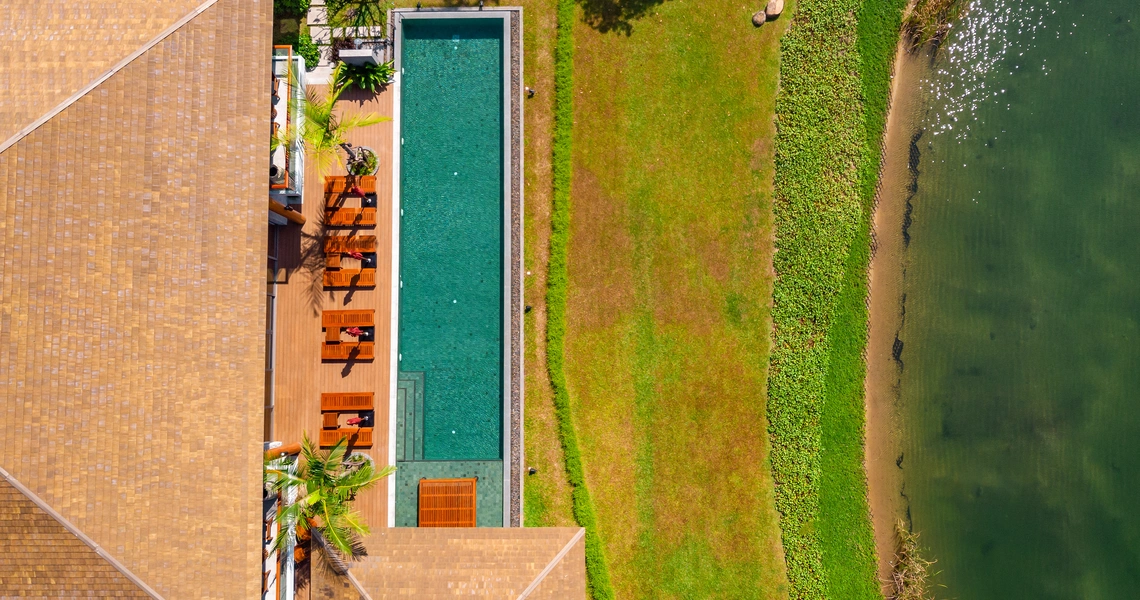 Aquella Lakeside Phang Nga golf villa pool top down