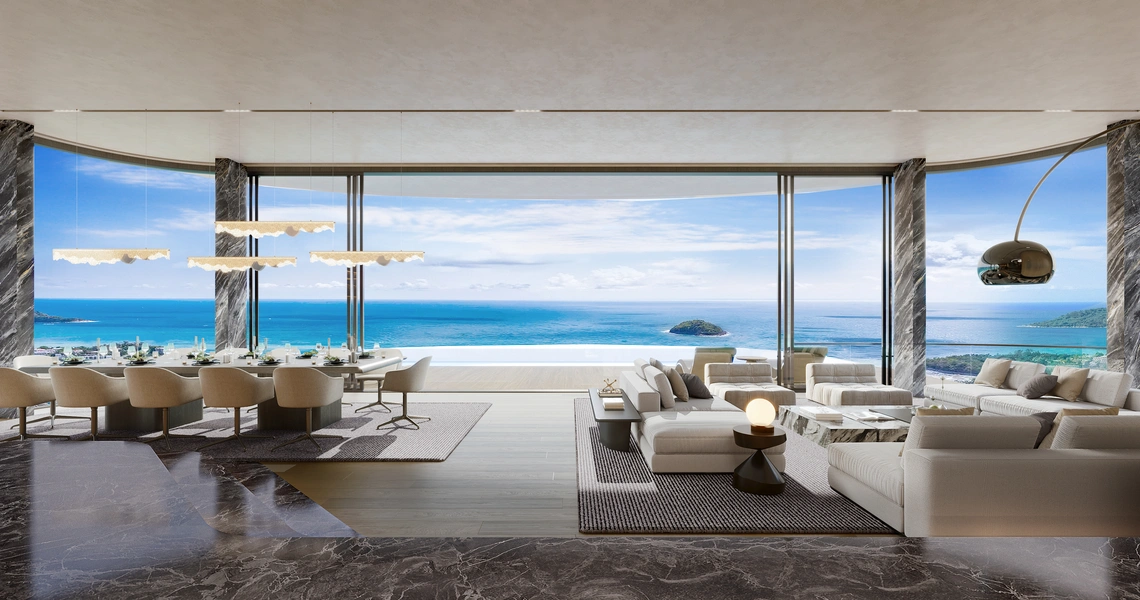 Aurora Kata Top Sea View Villa living room sea view