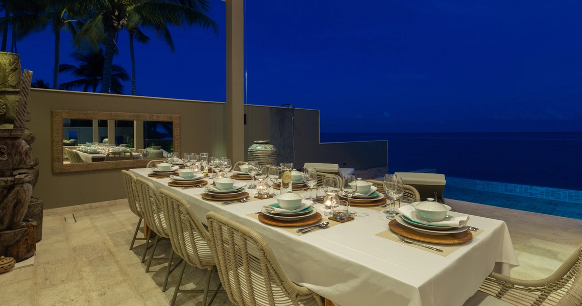Villa Kirana by Pavana - Outdoor Table night time