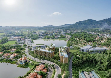 Laguna Aster Phuket luxury condo - aerial view of the buildings