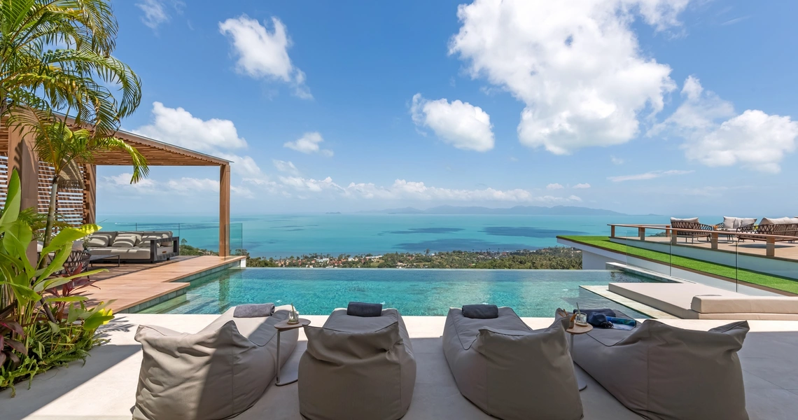 Pacific Palisade Samui luxury villa - sea view from the deck