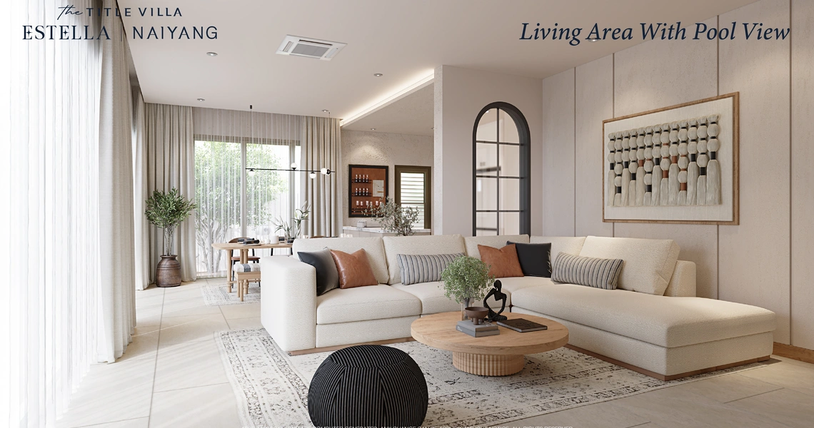 The Title Villa Estella Naiyang - Living area
