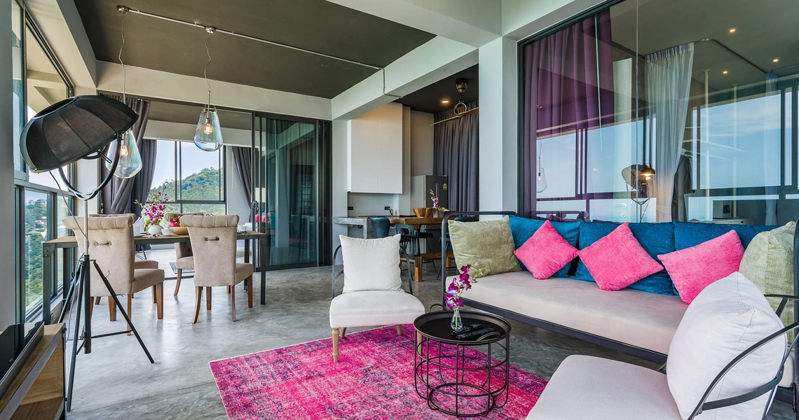 Luxury villas on Samui Sky Dream Villa living area