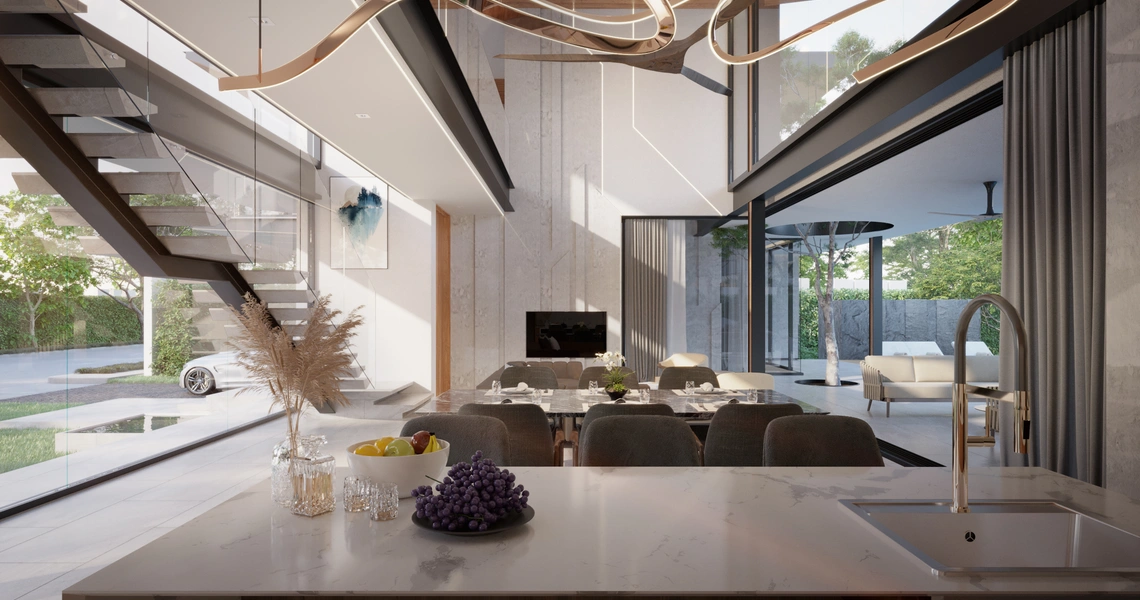 Botanica Grand Avenue -Modern Elegance living area