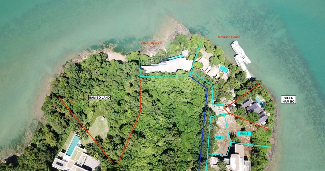 Tamarind Bay oceanfront land -  above view