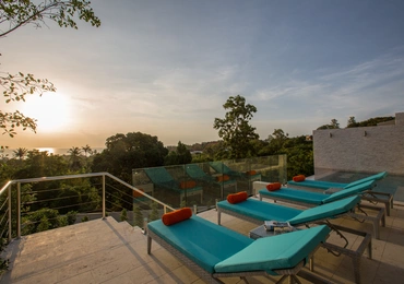 Villa Ambience - sea view from the deck at sunset