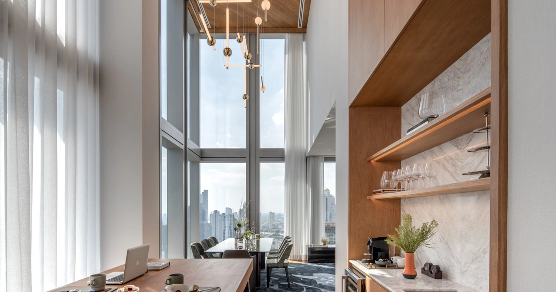 The Ritz-Carlton Residences Bangkok - double-space living room