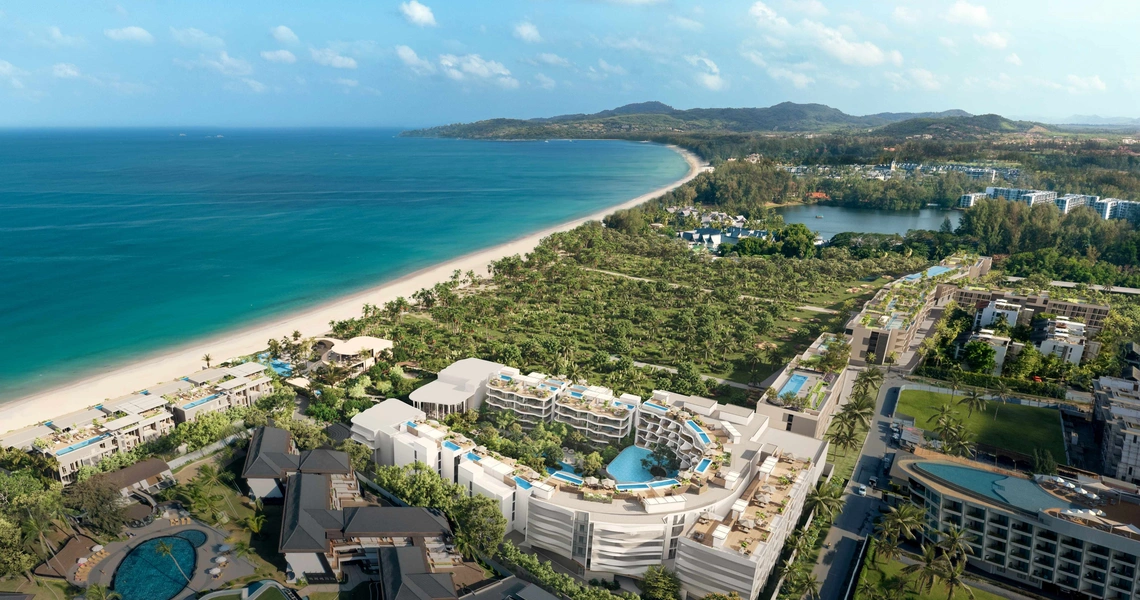 Garrya Residences Phuket beachfront resort - drone view over the beach