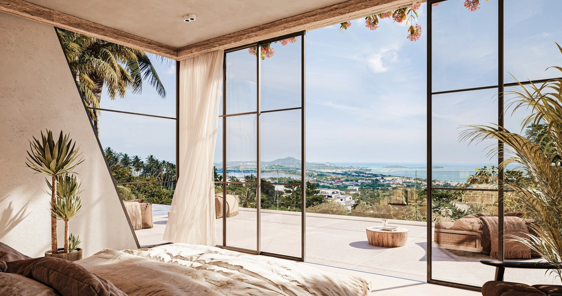 Chandra Samui designer villas - view from the bedroom