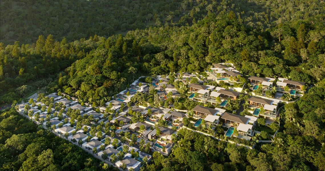 Botanica Montazure luxury villas Phuket - aerial shot