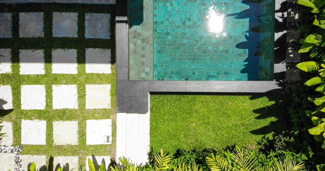 Riverhouse Phuket 2 bedroom villa swimming pool top-down view