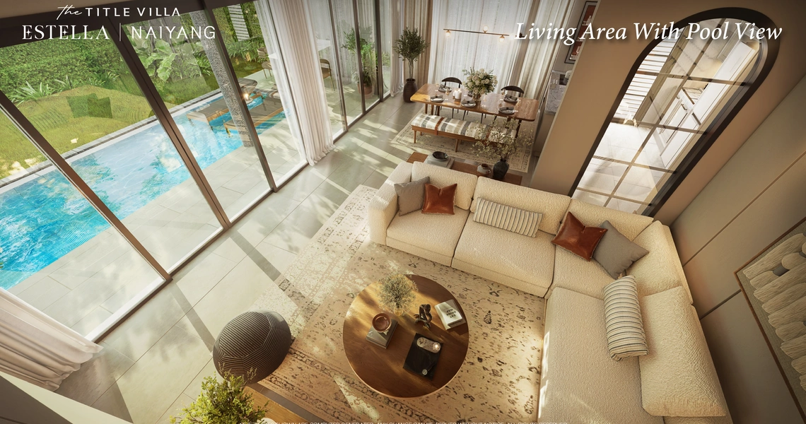 The Title Villa Estella Naiyang - Living area