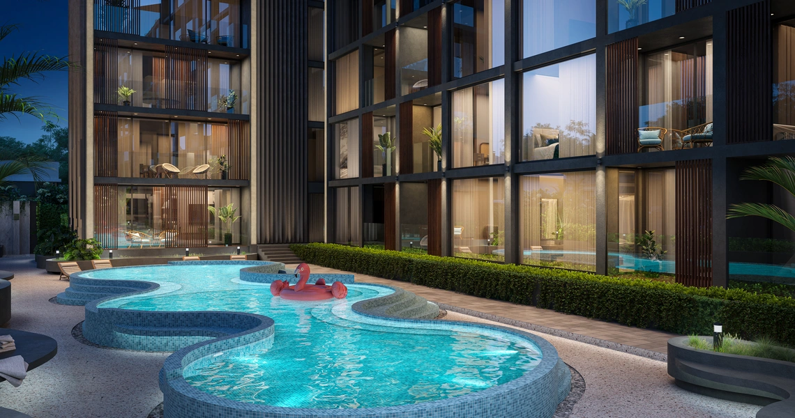 Essence Residence Pool Night