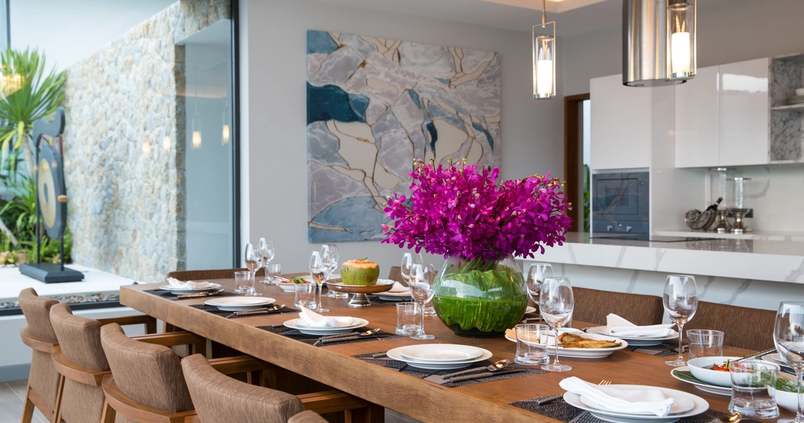 Ultra-Luxury 7 Bedroom Beachfront Villa Samui - Dining table 2